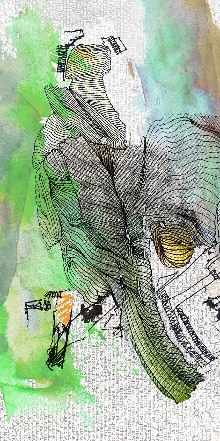 Dove<br><br>• a digital mix of my typographic and line art with additional digital intervention •