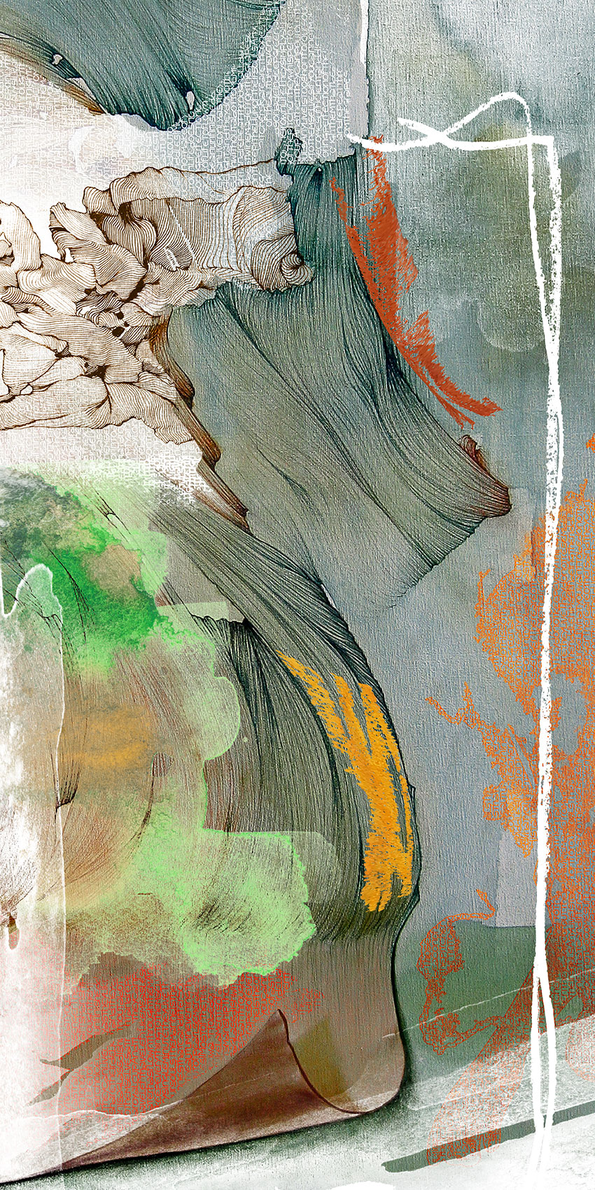 a Secret<br><br>• a digital mix of my line art with additional digital intervention •
