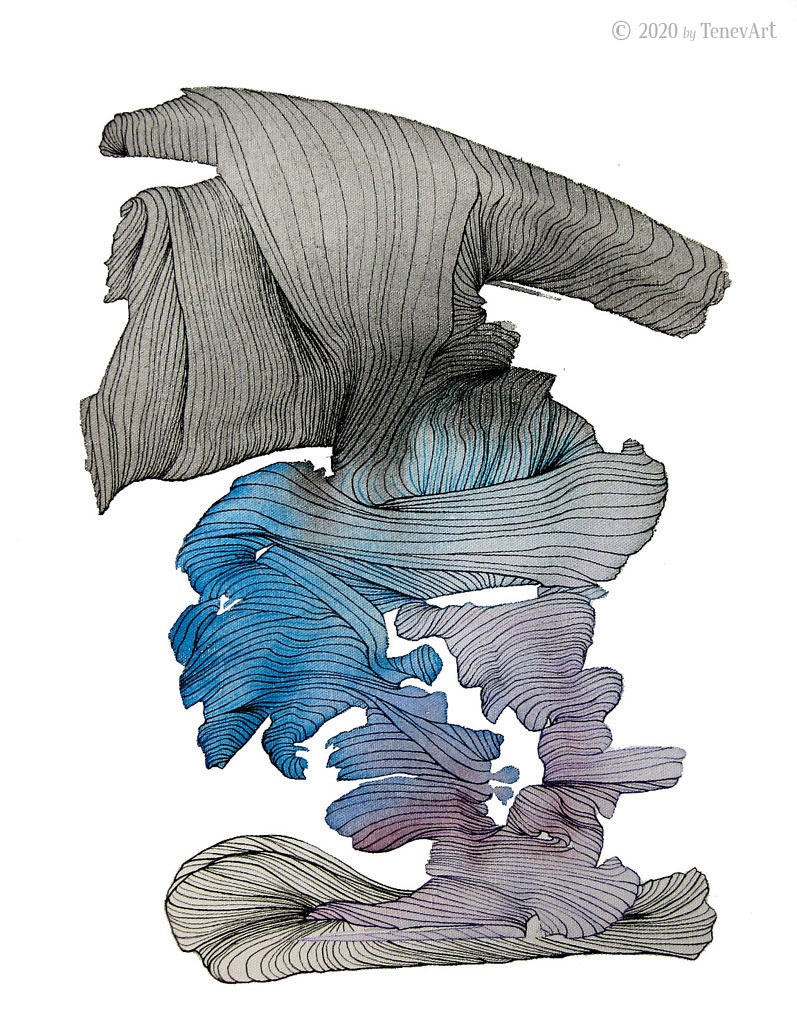 BETWEEN SPACE-II<br>acrylic and markers on canvas-(2012)<br><br>• Original is SOLD •
