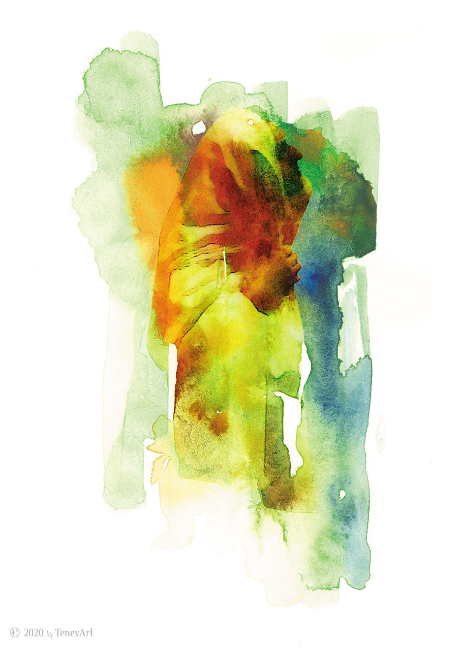 THE MAN-I<br>watercolor on paper (2002)<br><br>• Original is SOLD •