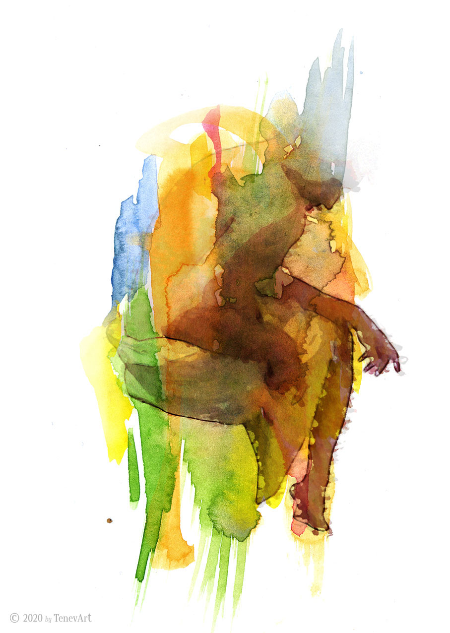 THE MAN-II<br>watercolor on paper (2002)<br><br>• Original is SOLD •