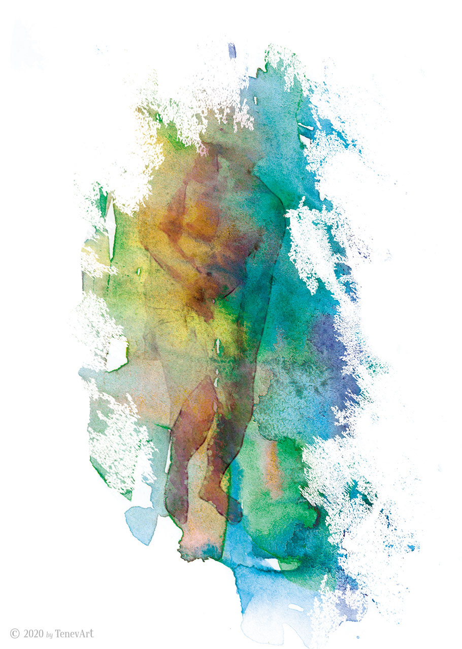 THE MAN-VI<br>watercolor on paper (2002)<br><br>• Original is SOLD •