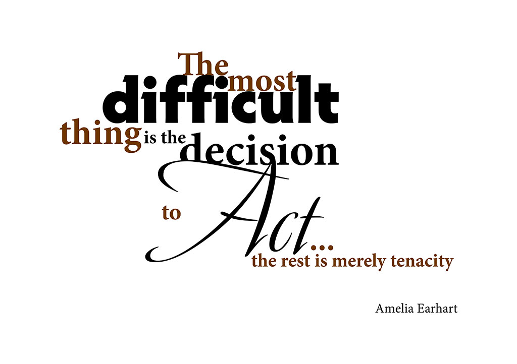 Typography Quote of Amelia Earhart